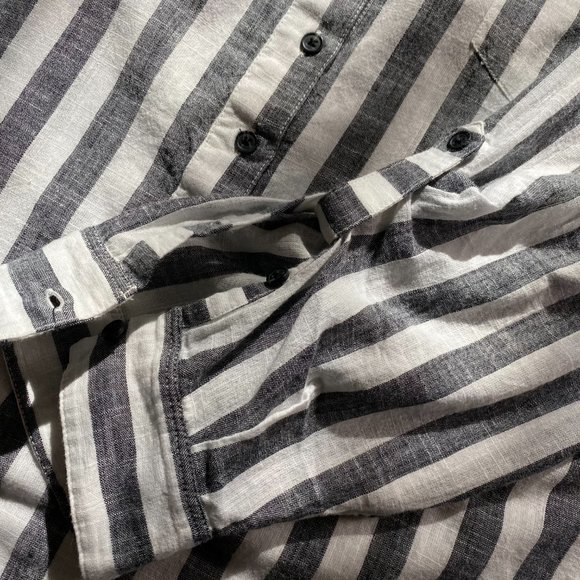 📌 Lucky Brand Cotton Block Striped Long Blouse - Picture 13 of 16